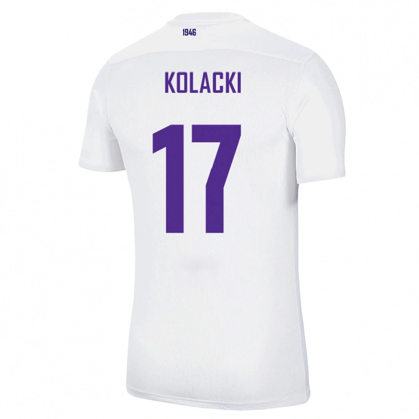 Danxen Dětské Dawid Kolacki #17 Bílá Zelená Daleko Hráčské Dresy 2025/26 Dres