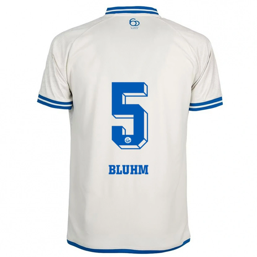 Danxen Dětské Theodor Bluhm #5 Bílá Modrá Daleko Hráčské Dresy 2025/26 Dres