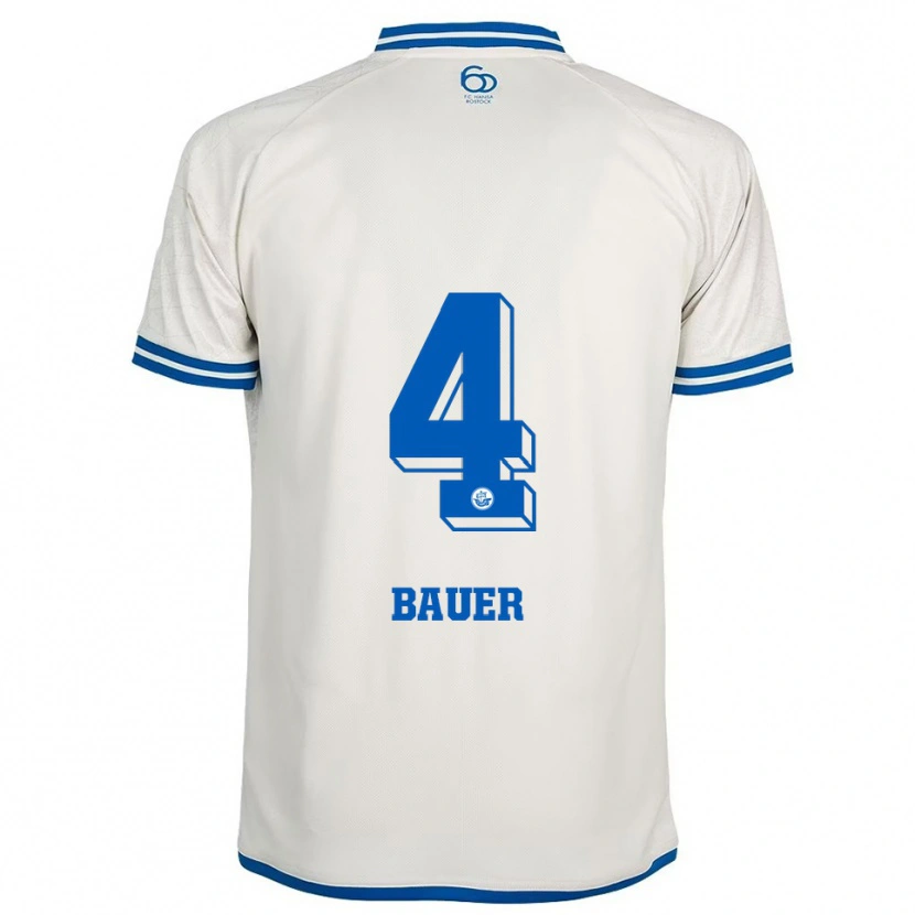Danxen Dětské Richard Bauer #4 Bílá Modrá Daleko Hráčské Dresy 2025/26 Dres