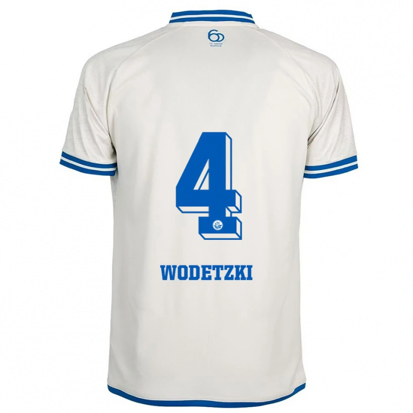 Danxen Dětské Oskar Wodetzki #4 Bílá Modrá Daleko Hráčské Dresy 2025/26 Dres