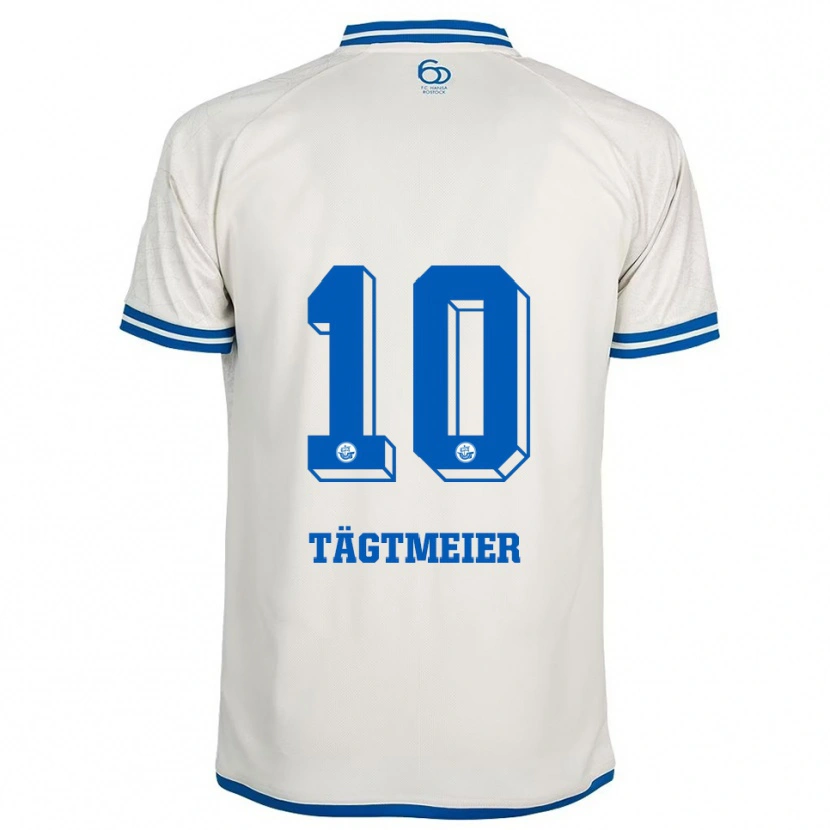 Danxen Dětské Sarah Tägtmeier #10 Bílá Modrá Daleko Hráčské Dresy 2025/26 Dres