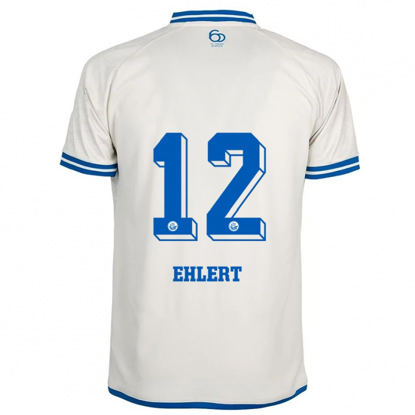 Danxen Dětské Jonas Ehlert #12 Bílá Modrá Daleko Hráčské Dresy 2025/26 Dres