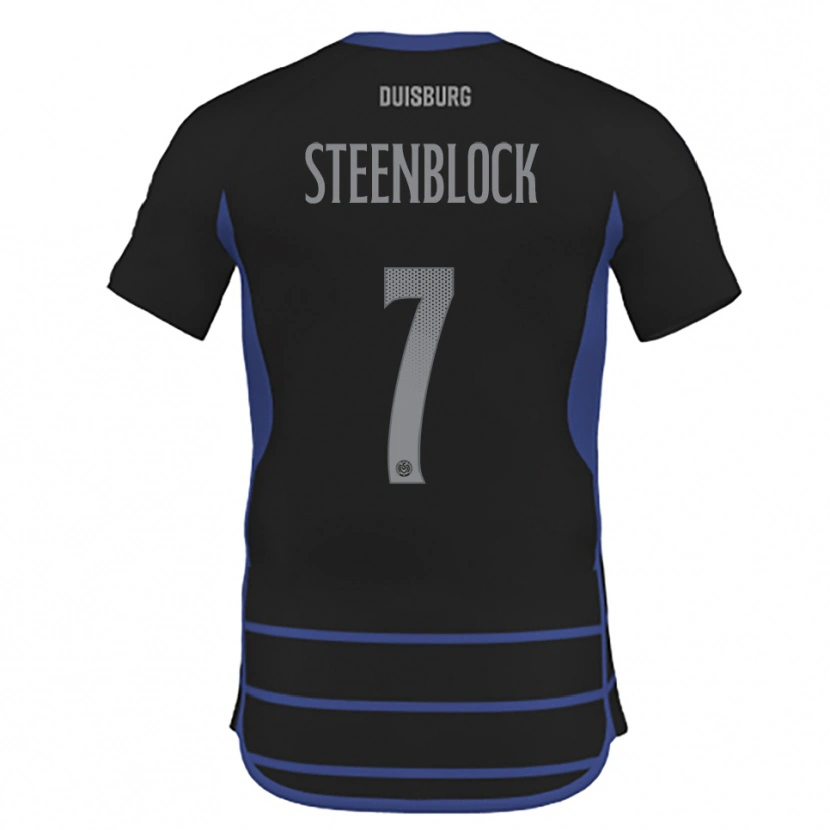 Danxen Dětské Jannis Steenblock #7 Černá Modrá Daleko Hráčské Dresy 2025/26 Dres