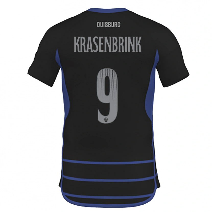 Danxen Dětské Hannes Krasenbrink #9 Černá Modrá Daleko Hráčské Dresy 2025/26 Dres