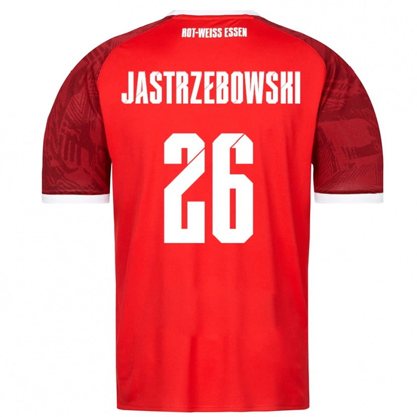 Danxen Dětské Oliver Jastrzebowski #26 Červená Vínová Bílá Daleko Hráčské Dresy 2025/26 Dres