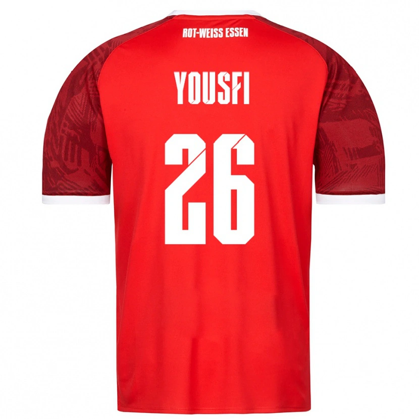 Danxen Dětské Elias Yousfi #26 Červená Vínová Bílá Daleko Hráčské Dresy 2025/26 Dres