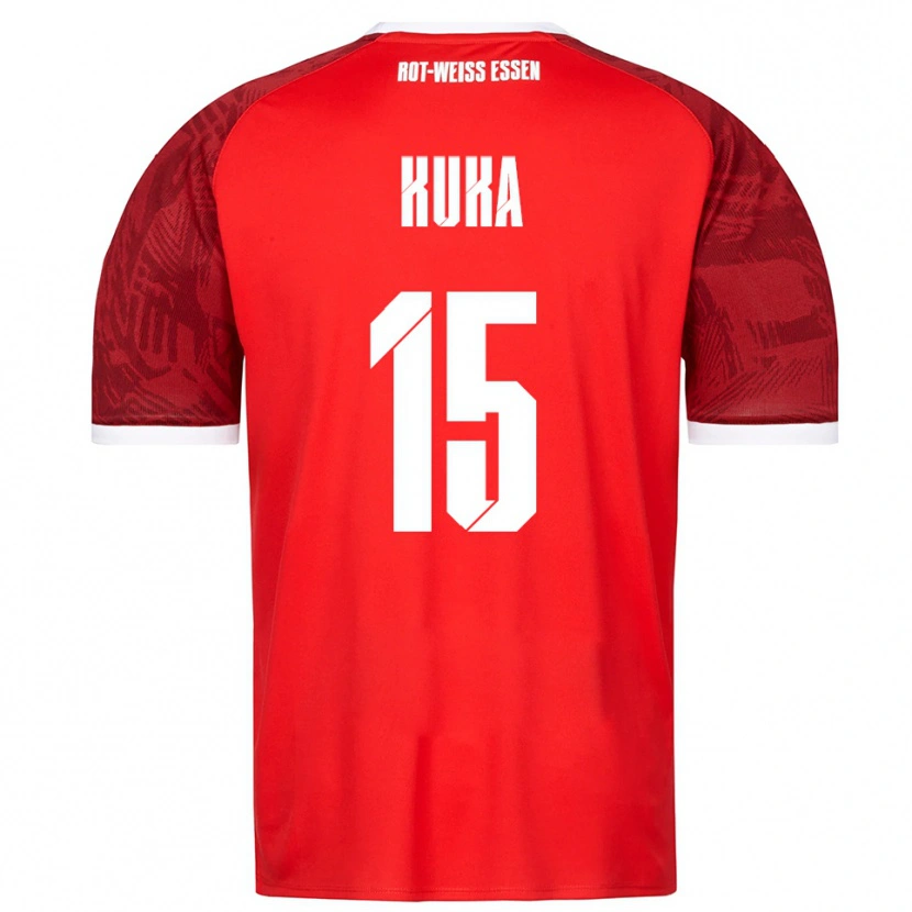 Danxen Dětské Hamid Kuka #15 Červená Vínová Bílá Daleko Hráčské Dresy 2025/26 Dres