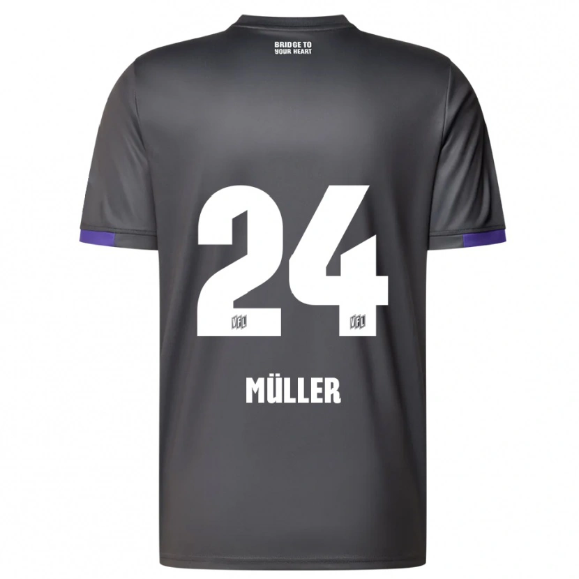Danxen Dětské Jannik Müller #24 Šedá Fialová Daleko Hráčské Dresy 2025/26 Dres
