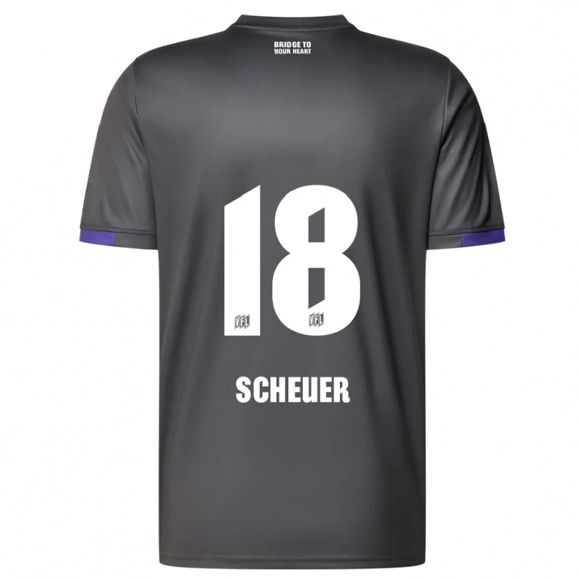 Danxen Dětské Nevio Scheuer #18 Šedá Fialová Daleko Hráčské Dresy 2025/26 Dres