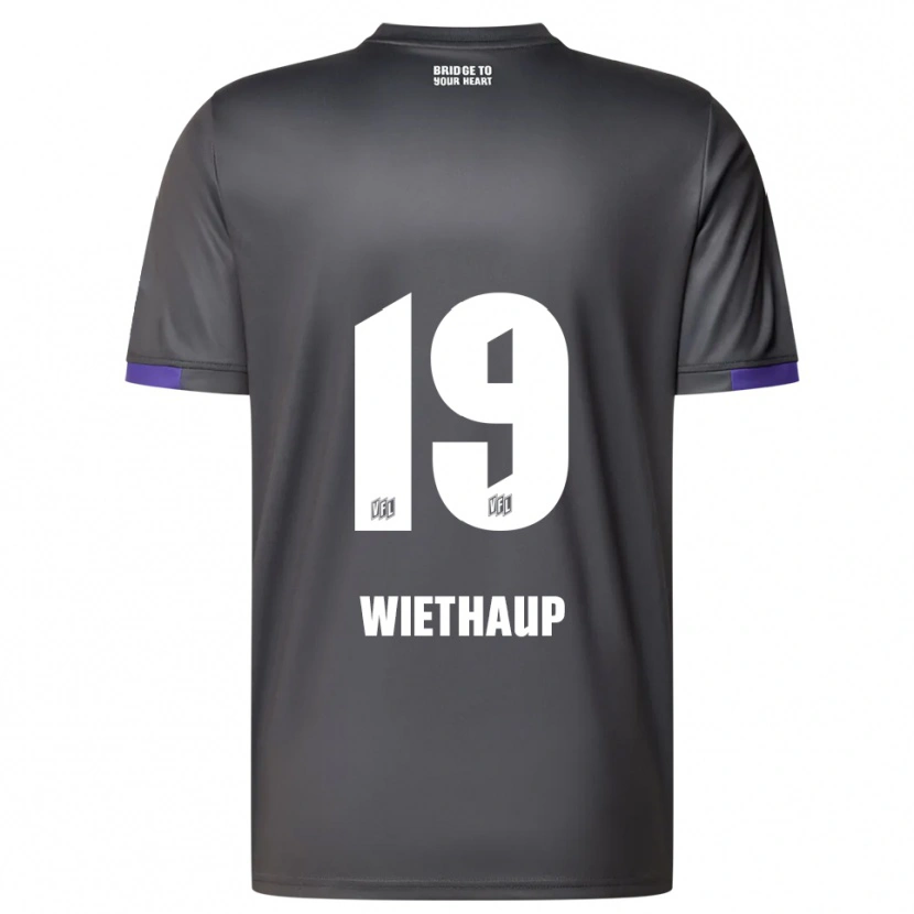 Danxen Dětské Kevin Wiethaup #19 Šedá Fialová Daleko Hráčské Dresy 2025/26 Dres