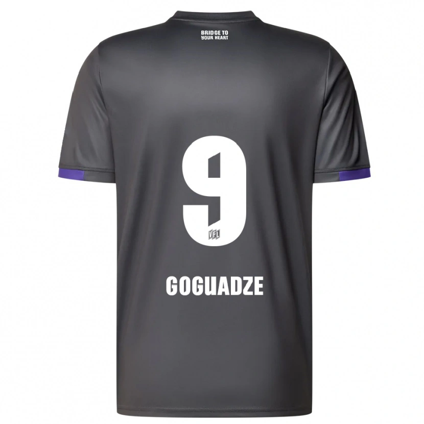 Danxen Dětské Nikky Goguadze #9 Šedá Fialová Daleko Hráčské Dresy 2025/26 Dres