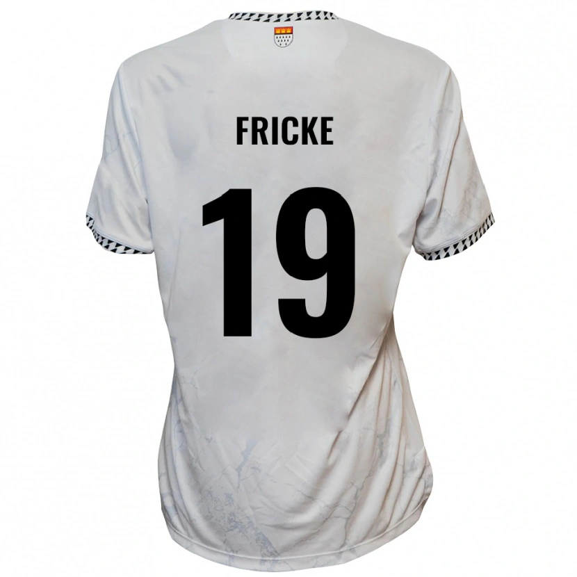 Danxen Dětské Fabian Fricke #19 Bílá Černá Daleko Hráčské Dresy 2025/26 Dres