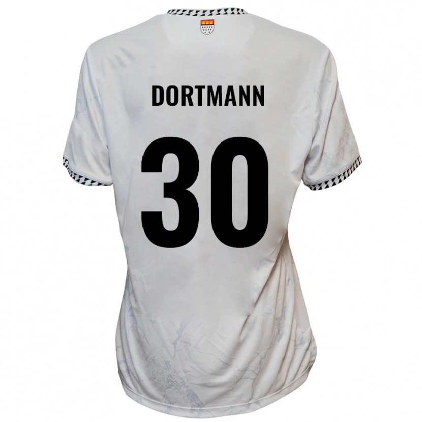 Danxen Dětské Niklas Dortmann #30 Bílá Černá Daleko Hráčské Dresy 2025/26 Dres