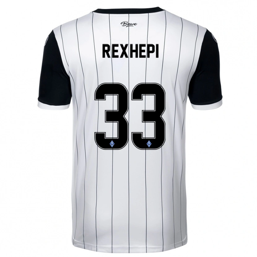 Danxen Dětské Arlind Rexhepi #33 Bílá Černá Daleko Hráčské Dresy 2025/26 Dres