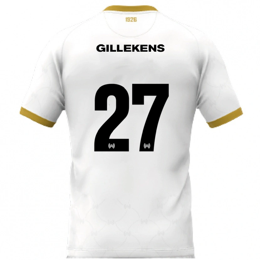 Danxen Dětské Jordy Gillekens #27 Bílá Zlatá Daleko Hráčské Dresy 2025/26 Dres