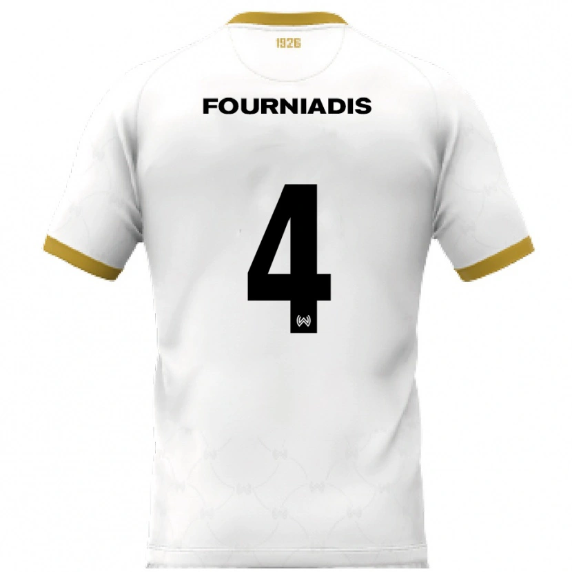 Danxen Dětské Linos Fourniadis #4 Bílá Zlatá Daleko Hráčské Dresy 2025/26 Dres
