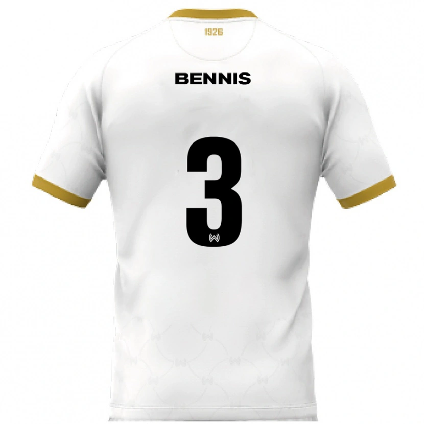 Danxen Dětské Amir Bennis #3 Bílá Zlatá Daleko Hráčské Dresy 2025/26 Dres