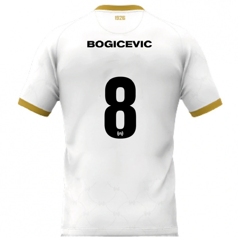 Danxen Dětské Donny Bogicevic #8 Bílá Zlatá Daleko Hráčské Dresy 2025/26 Dres