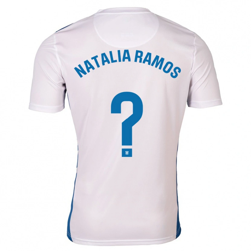 Danxen Pánské Natalia Ramos Álvarez #0 Bílá Modrá Domů Hráčské Dresy 2025/26 Dres