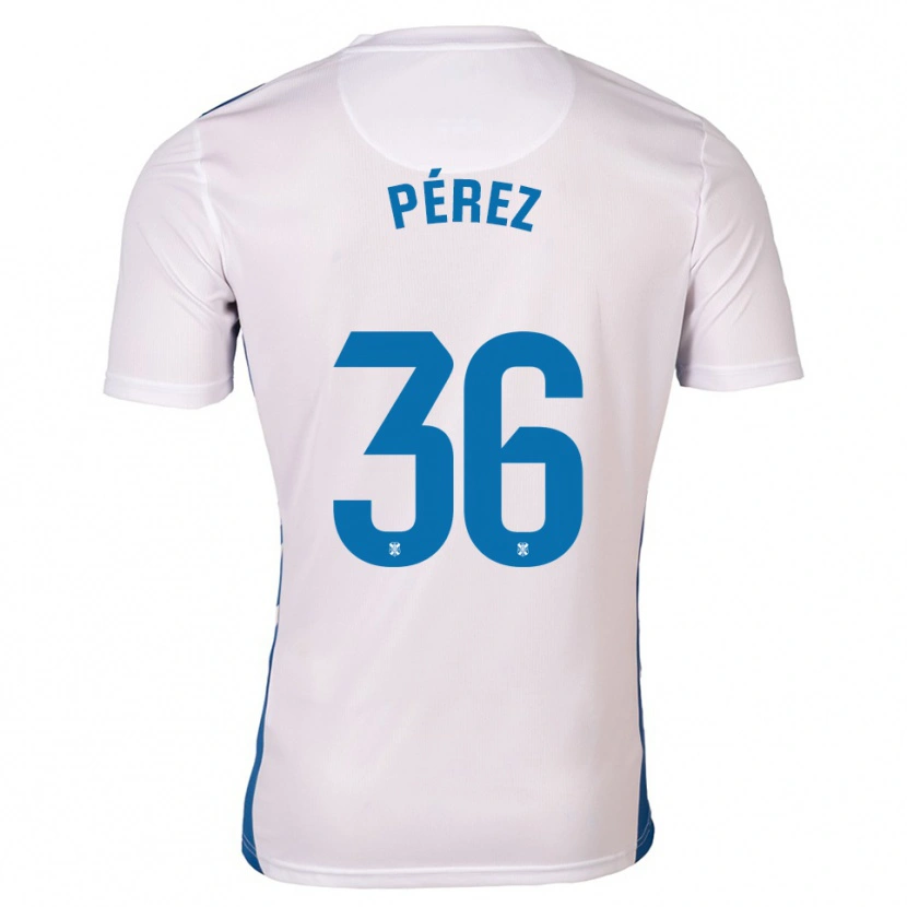 Danxen Pánské Dani Pérez #36 Bílá Modrá Domů Hráčské Dresy 2025/26 Dres