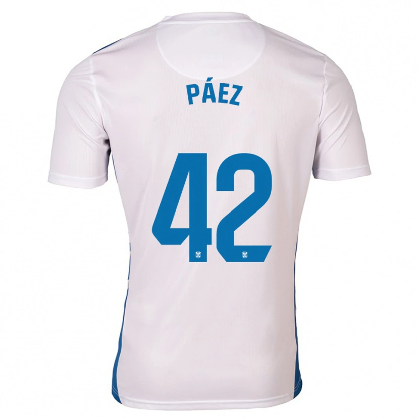 Danxen Pánské David Páez #42 Bílá Modrá Domů Hráčské Dresy 2025/26 Dres