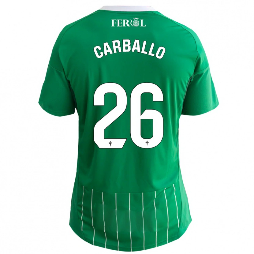 Danxen Pánské David Carballo #26 Zelená Bílá Domů Hráčské Dresy 2025/26 Dres