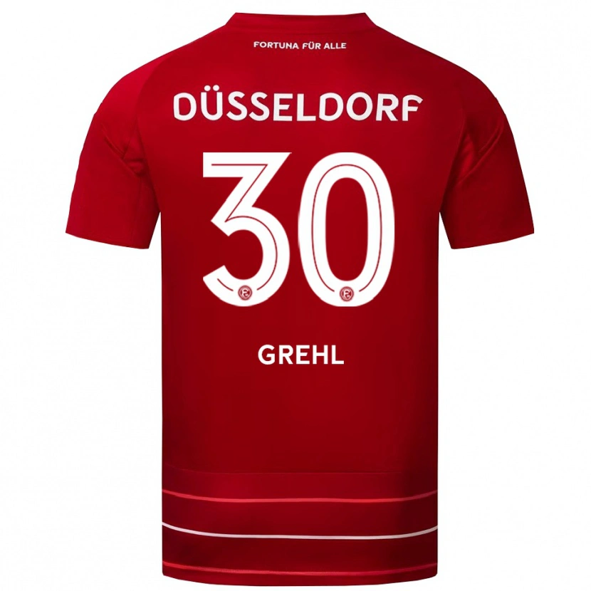 Danxen Pánské Dominic Grehl #30 Červená Bílá Domů Hráčské Dresy 2025/26 Dres
