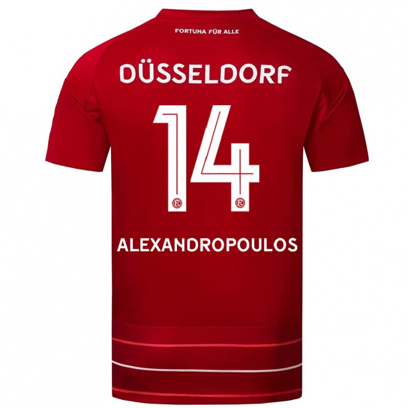 Danxen Pánské Sotiris Alexandropoulos #14 Červená Bílá Domů Hráčské Dresy 2025/26 Dres