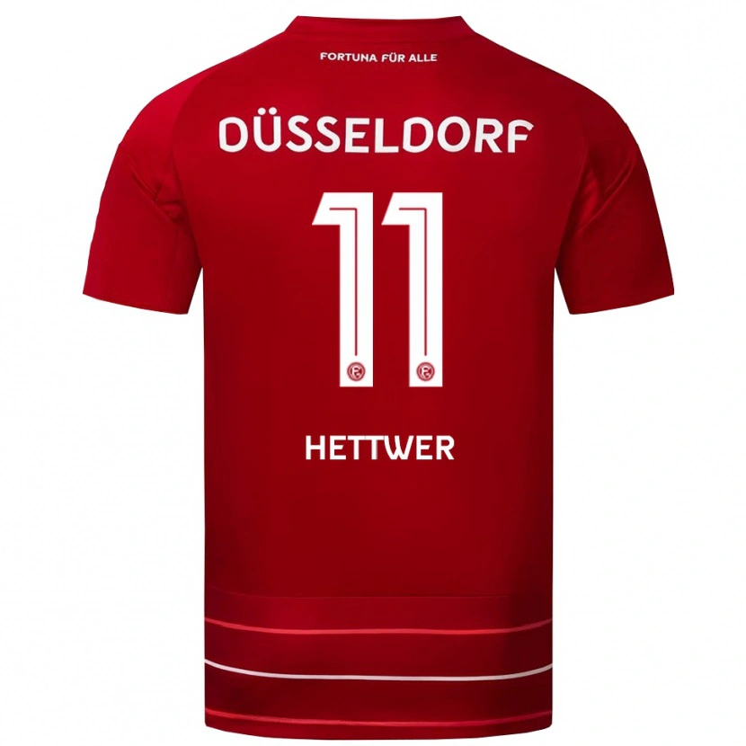 Danxen Pánské Julian Hettwer #11 Červená Bílá Domů Hráčské Dresy 2025/26 Dres