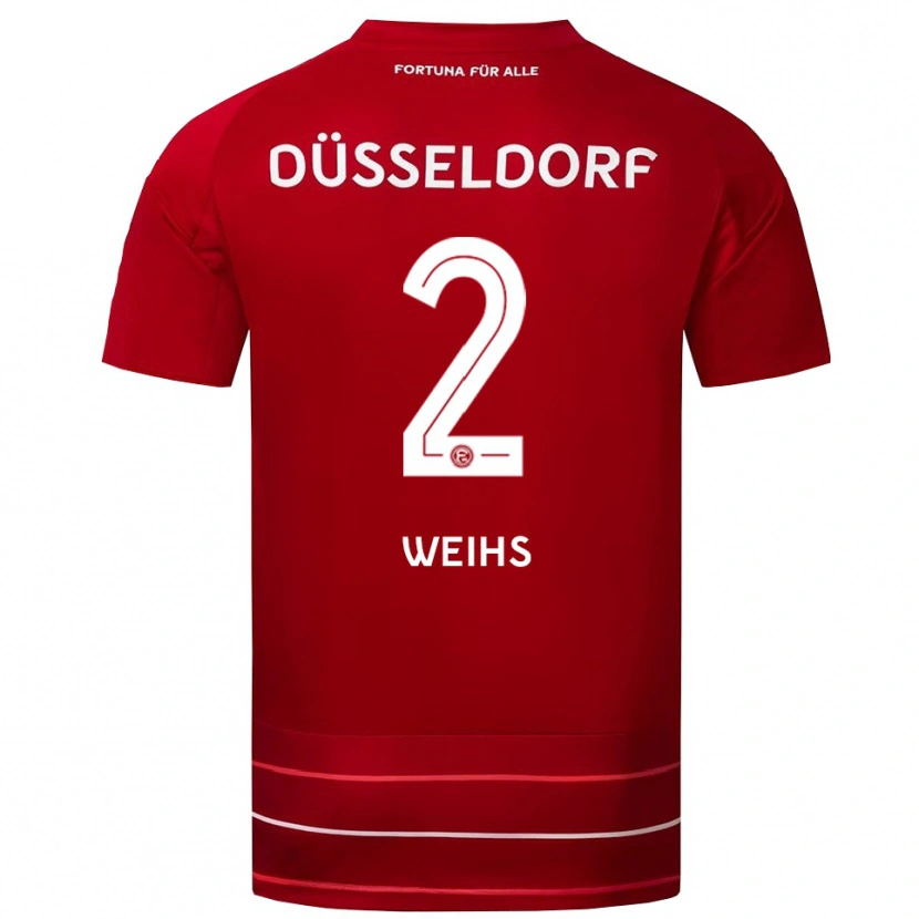 Danxen Pánské Paul Weihs #2 Červená Bílá Domů Hráčské Dresy 2025/26 Dres