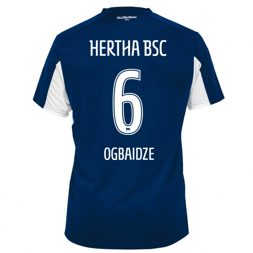 Danxen Pánské Shalva Ogbaidze #6 Bílá Modrá Domů Hráčské Dresy 2025/26 Dres