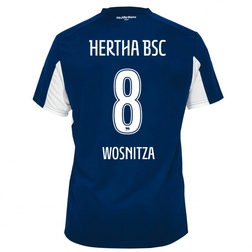 Danxen Pánské Noah Wosnitza #8 Bílá Modrá Domů Hráčské Dresy 2025/26 Dres