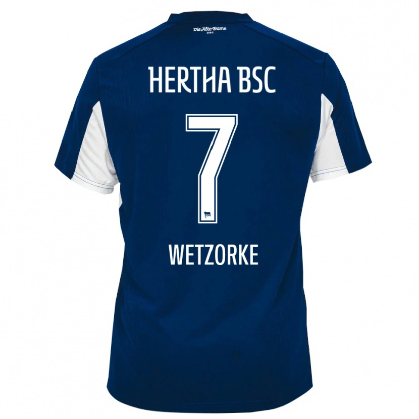 Danxen Pánské Leonie Wetzorke #7 Bílá Modrá Domů Hráčské Dresy 2025/26 Dres