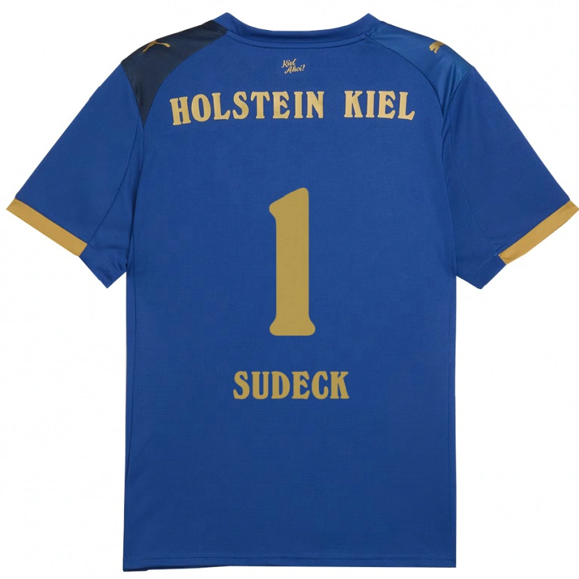 Danxen Pánské Thore-Liam Sudeck #1 Modrá Zlatá Domů Hráčské Dresy 2025/26 Dres