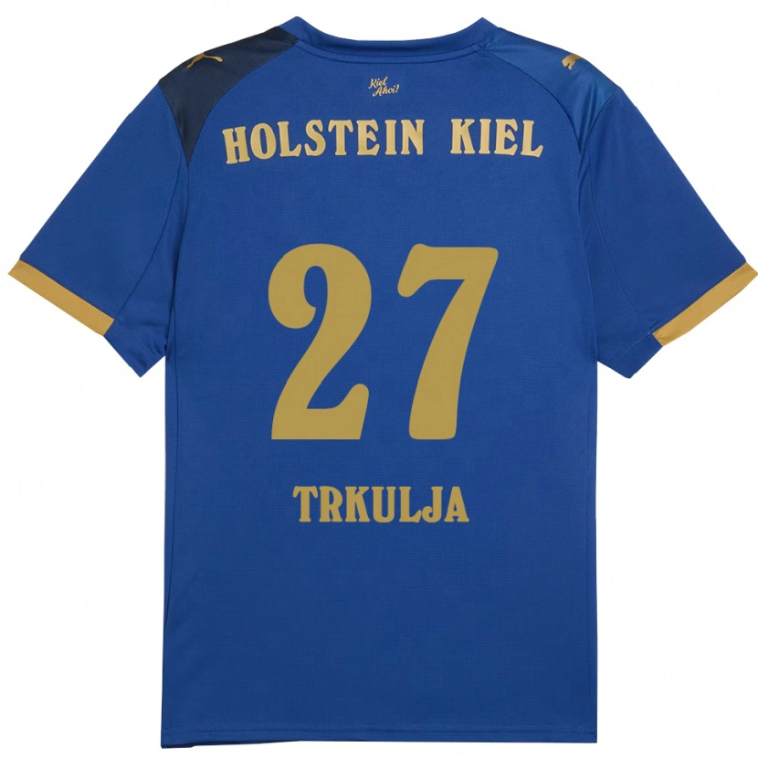 Danxen Pánské Mihailo Trkulja #27 Modrá Zlatá Domů Hráčské Dresy 2025/26 Dres