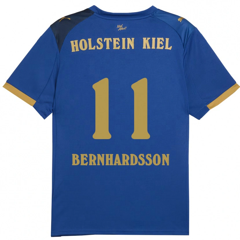 Danxen Pánské Alexander Bernhardsson #11 Modrá Zlatá Domů Hráčské Dresy 2025/26 Dres