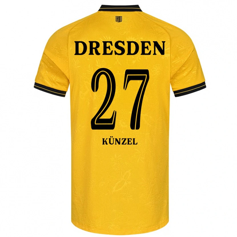 Danxen Pánské Nico Künzel #27 Žlutá Černá Domů Hráčské Dresy 2025/26 Dres