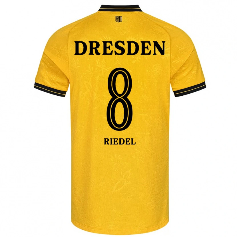 Danxen Pánské Aaron Riedel #8 Žlutá Černá Domů Hráčské Dresy 2025/26 Dres