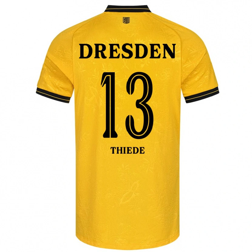 Danxen Pánské Tristan Thiede #13 Žlutá Černá Domů Hráčské Dresy 2025/26 Dres