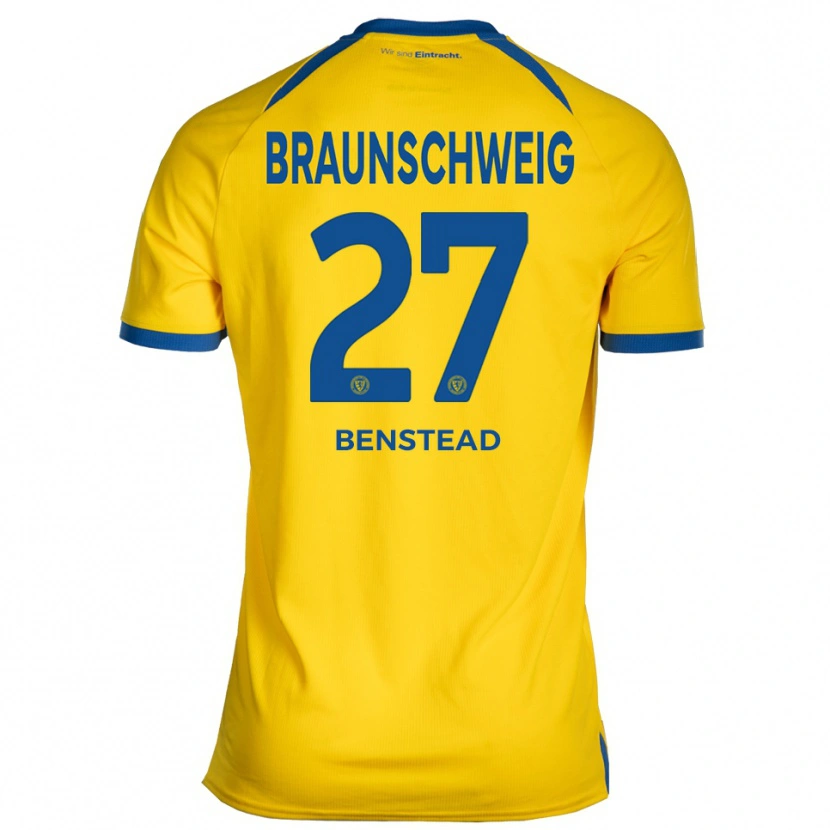 Danxen Pánské Jakob Benstead #27 Žlutá Modrá Domů Hráčské Dresy 2025/26 Dres