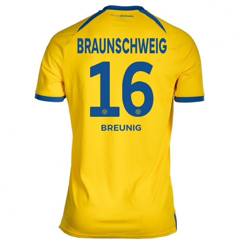 Danxen Pánské Louis Breunig #16 Žlutá Modrá Domů Hráčské Dresy 2025/26 Dres