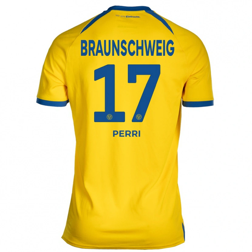 Danxen Pánské Luca Perri #17 Žlutá Modrá Domů Hráčské Dresy 2025/26 Dres