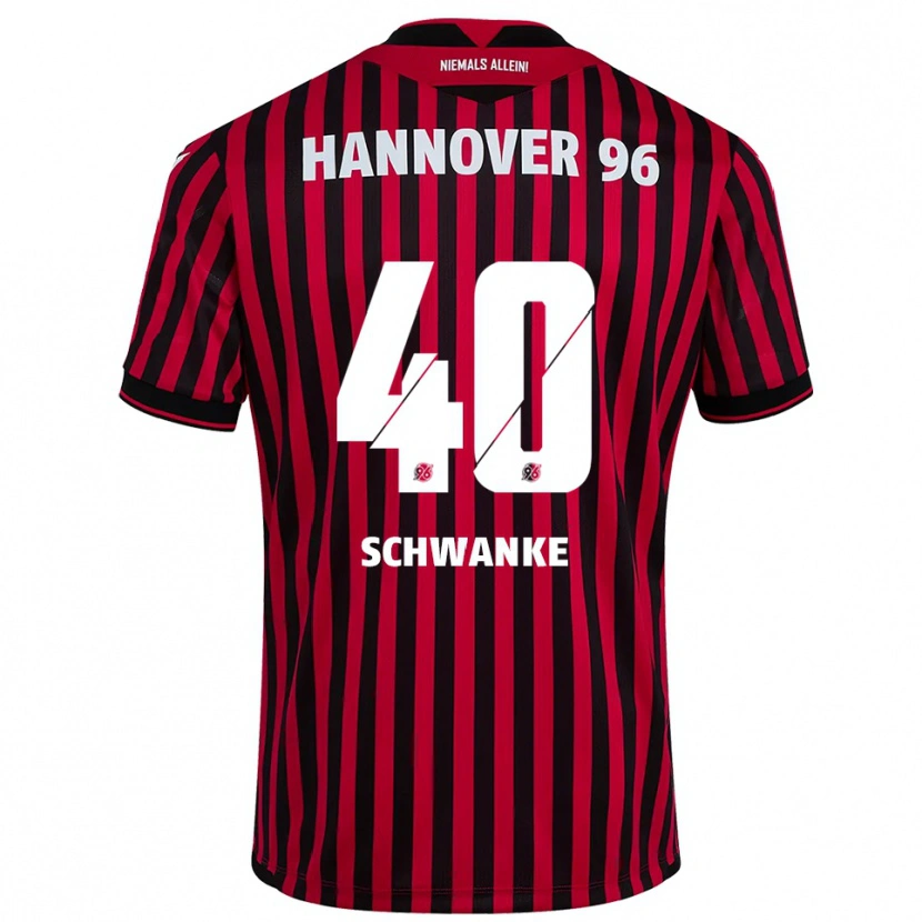 Danxen Pánské Jonas Schwanke #40 Červená Černá Domů Hráčské Dresy 2025/26 Dres