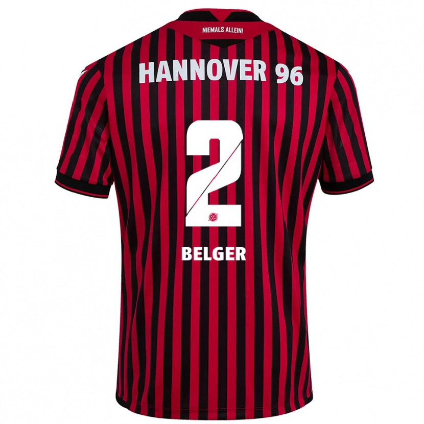 Danxen Pánské Max Belger #2 Červená Černá Domů Hráčské Dresy 2025/26 Dres