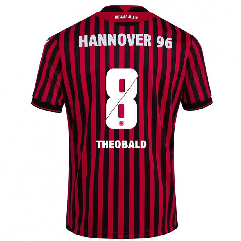 Danxen Pánské Lara Theobald #8 Červená Černá Domů Hráčské Dresy 2025/26 Dres