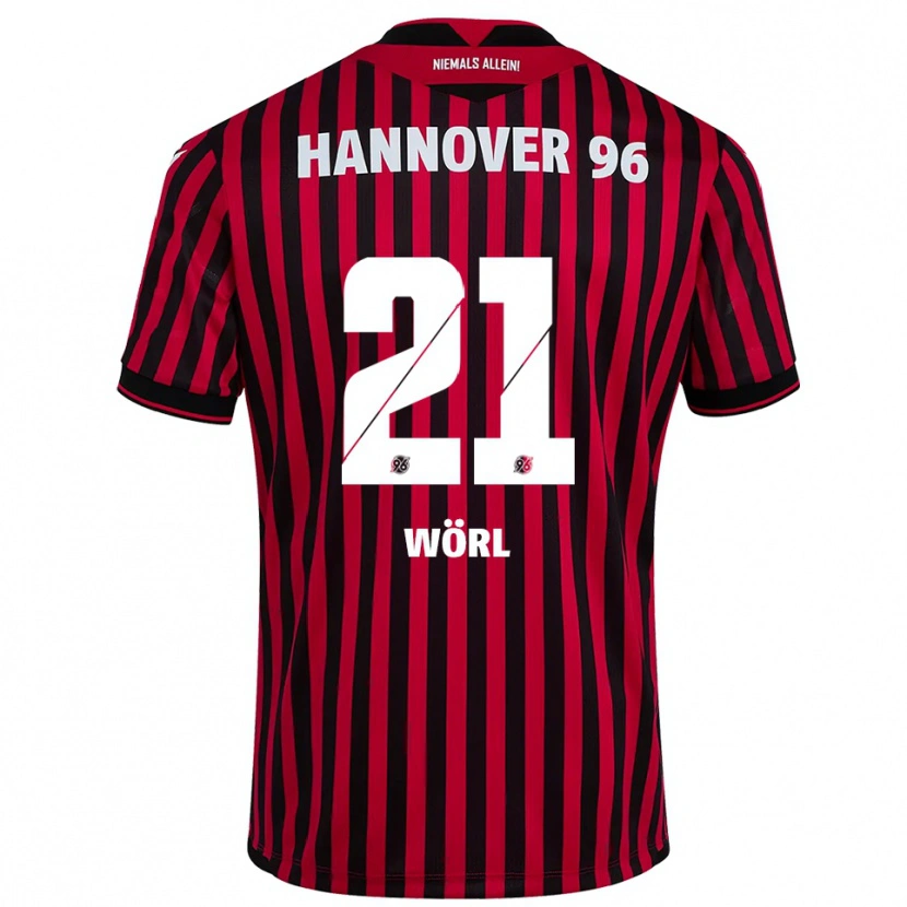 Danxen Pánské Marius Wörl #21 Červená Černá Domů Hráčské Dresy 2025/26 Dres