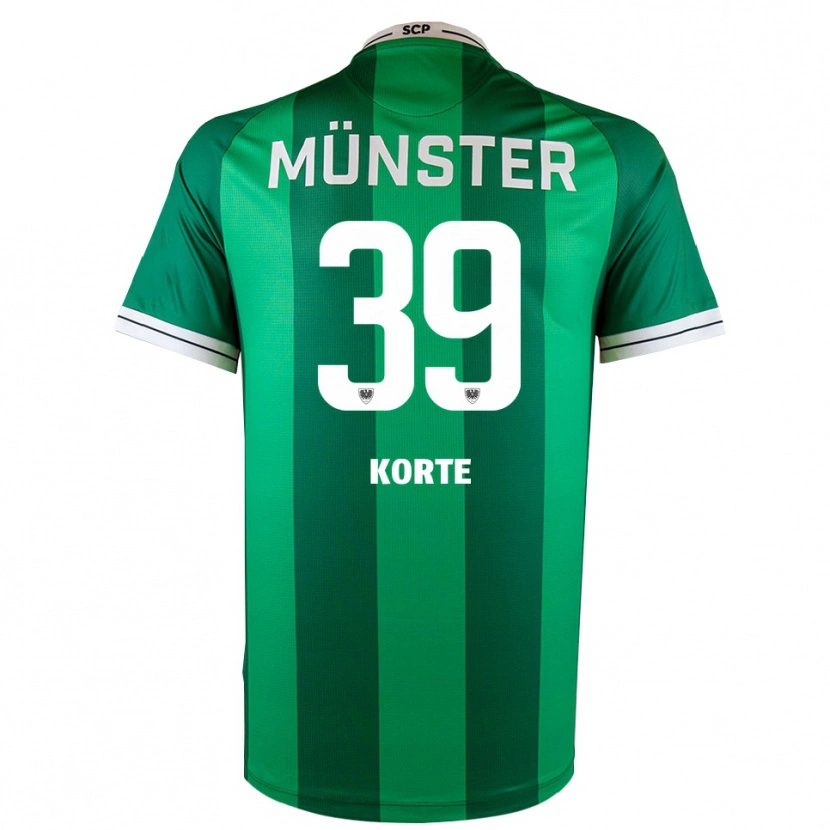 Danxen Pánské Jakob Korte #39 Zelená Bílá Domů Hráčské Dresy 2025/26 Dres