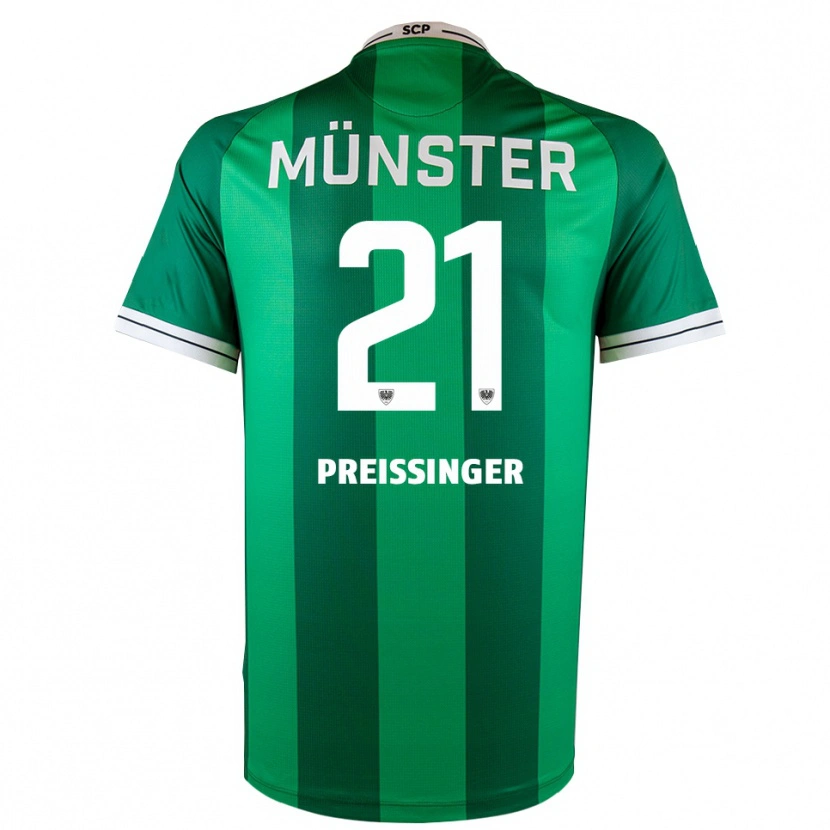 Danxen Pánské Rico Preißinger #21 Zelená Bílá Domů Hráčské Dresy 2025/26 Dres