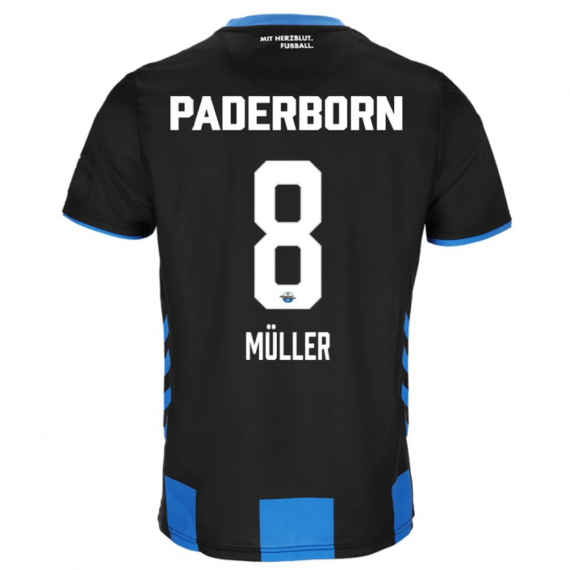 Danxen Pánské Carlos Müller #8 Černá Modrá Domů Hráčské Dresy 2025/26 Dres