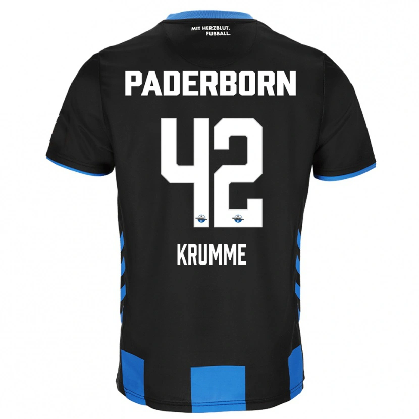 Danxen Pánské Kevin Krumme #42 Černá Modrá Domů Hráčské Dresy 2025/26 Dres